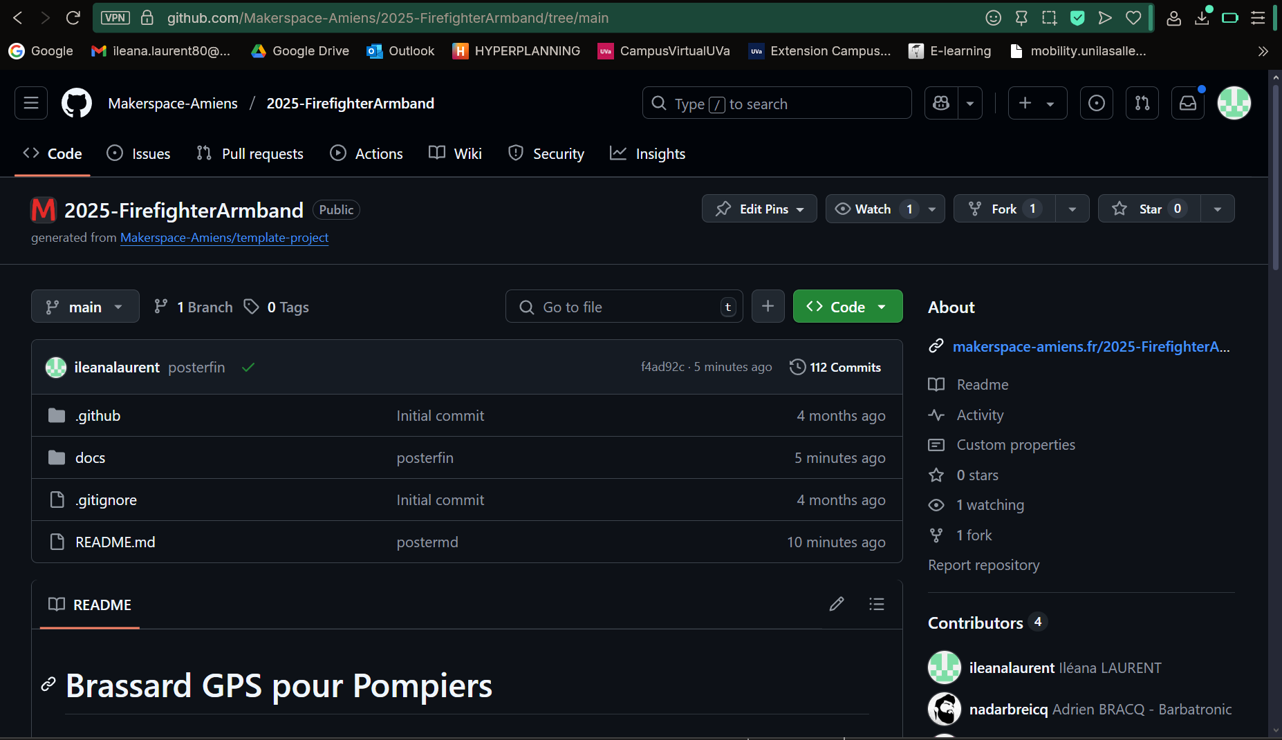 Capture de notre GitHub