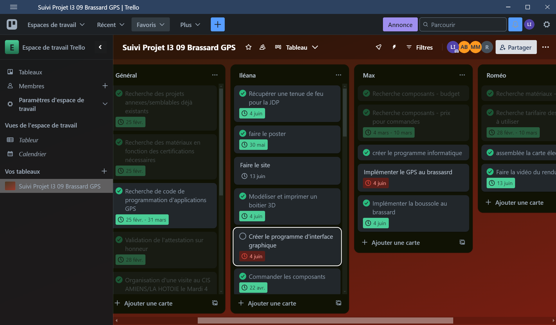 Capture du Trello utilisé